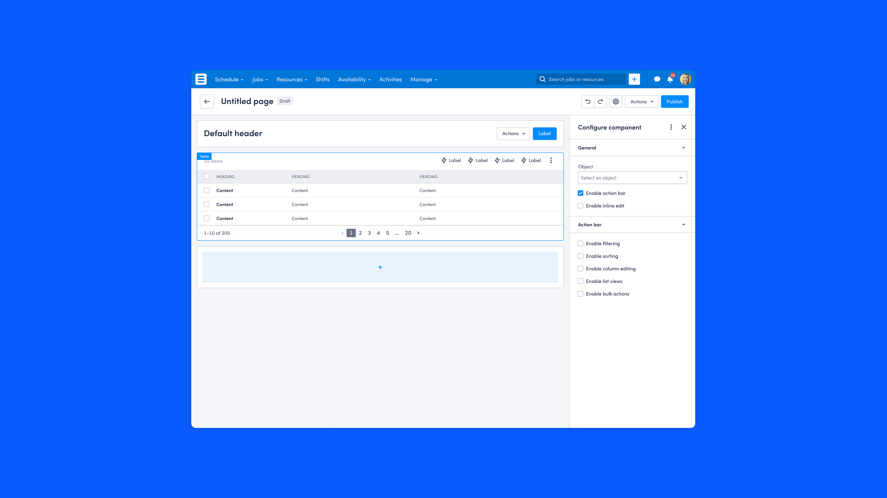 Skedulo full-width interface detail