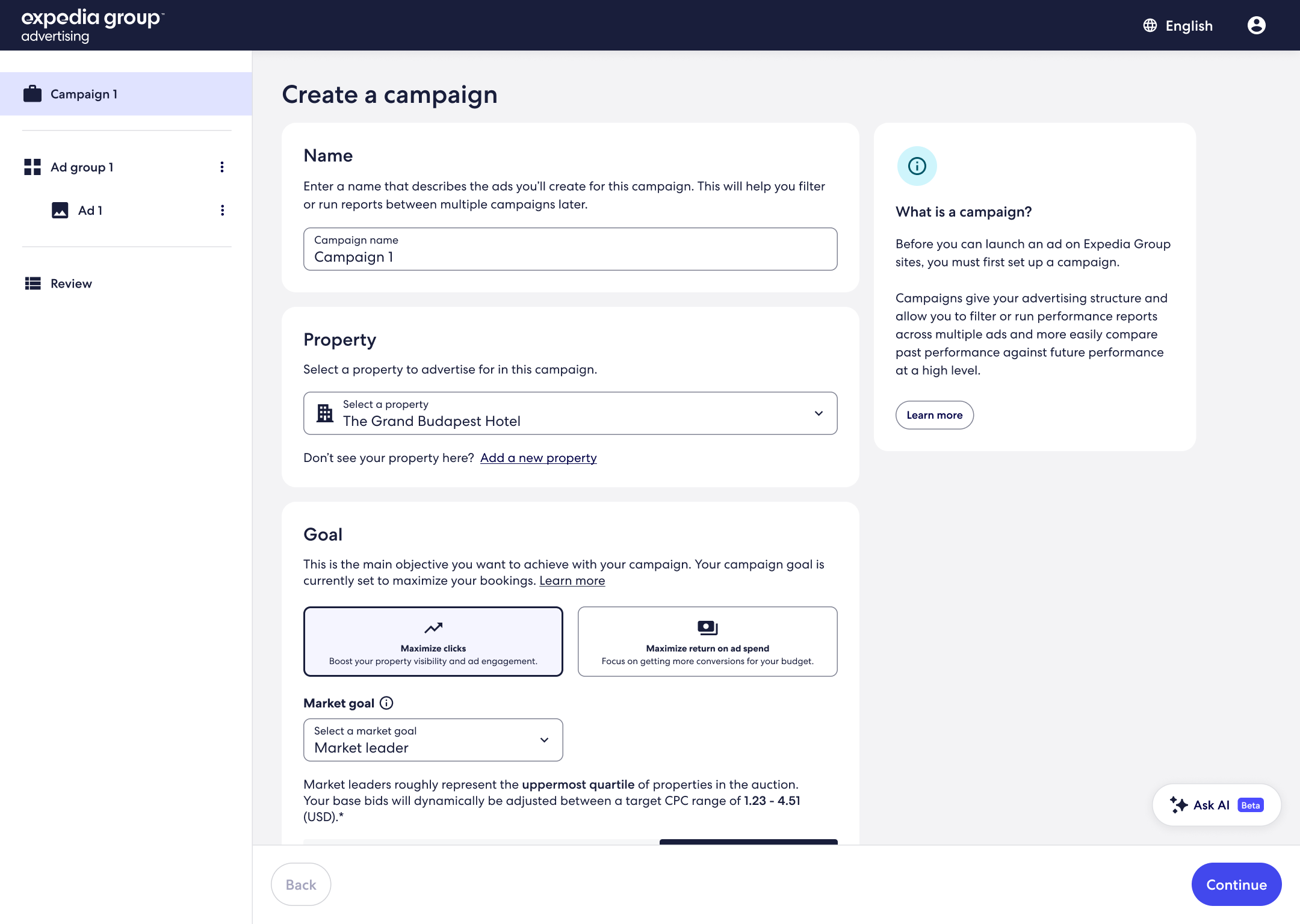 Expedia Group advertising experience after redesign