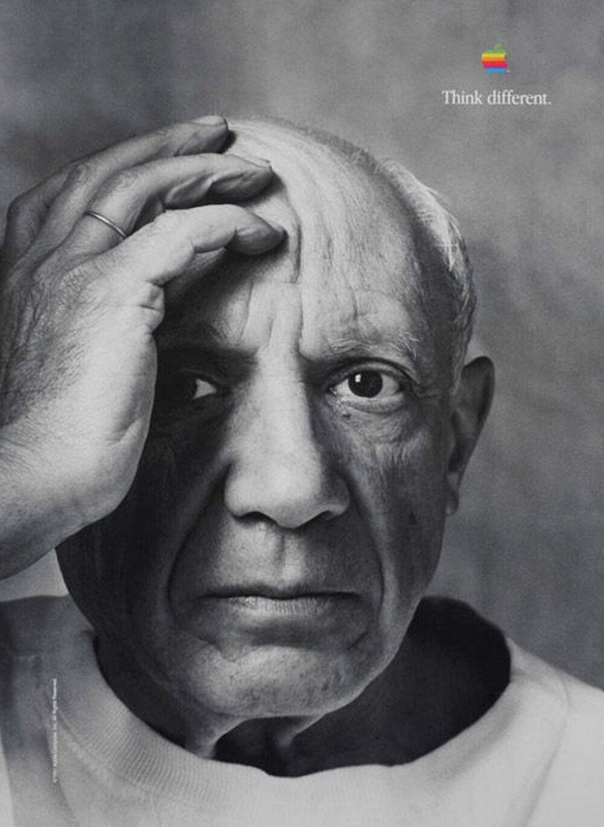 Pablo Picasso pictured in Apple’s Think Different campaign